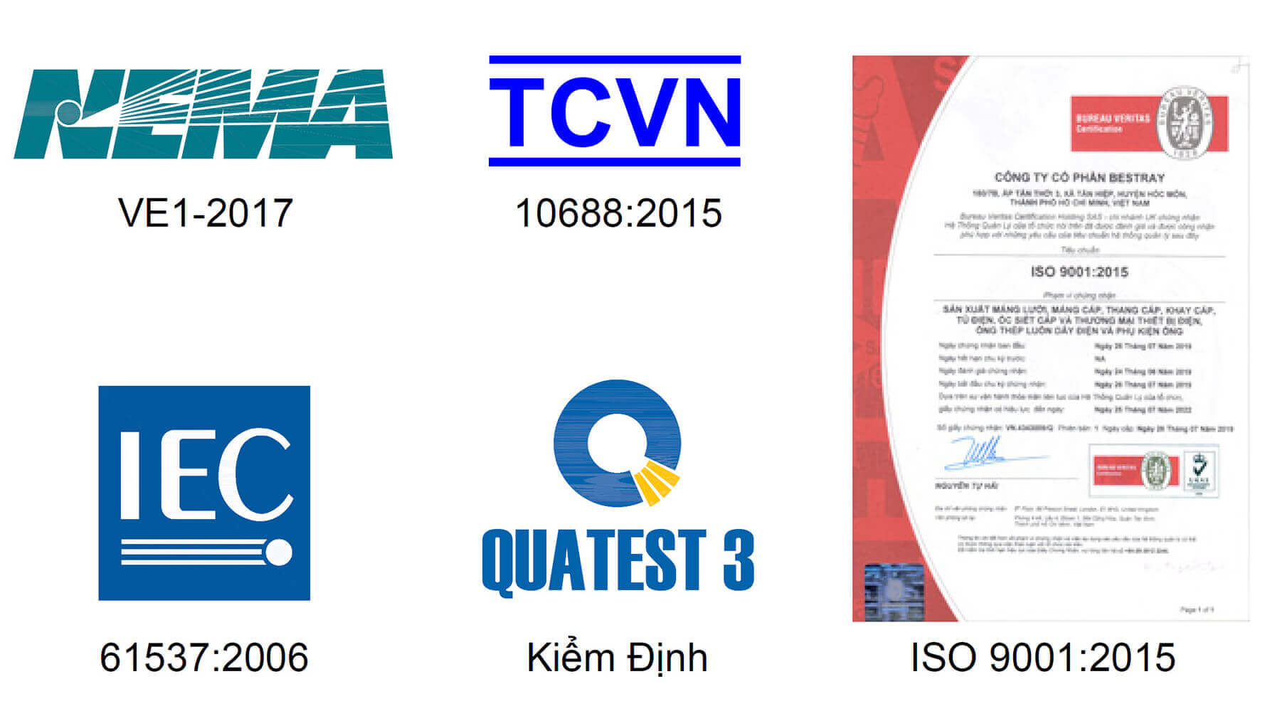 tiêu chuẩn thang cáp